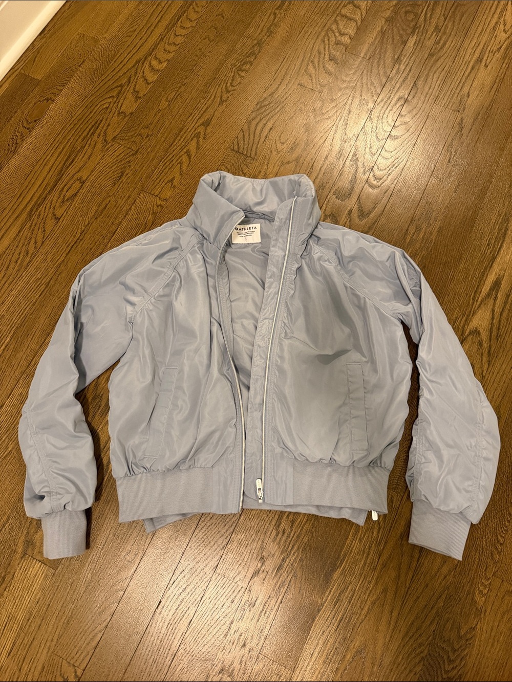Athleta Jetsetter Bomber Jacket in Light Purple Size Small - C4